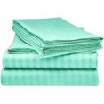 thumbnail image 3 of 400 Thread Count 100% Egyptian Cotton Sleeper Sofa Bed Sheet Set Stripe with 4 -PCS Fitted Straps, 3 of 5