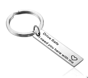 Drive Safe I Need You Here With Me Keychain Trucker Husband Gift 