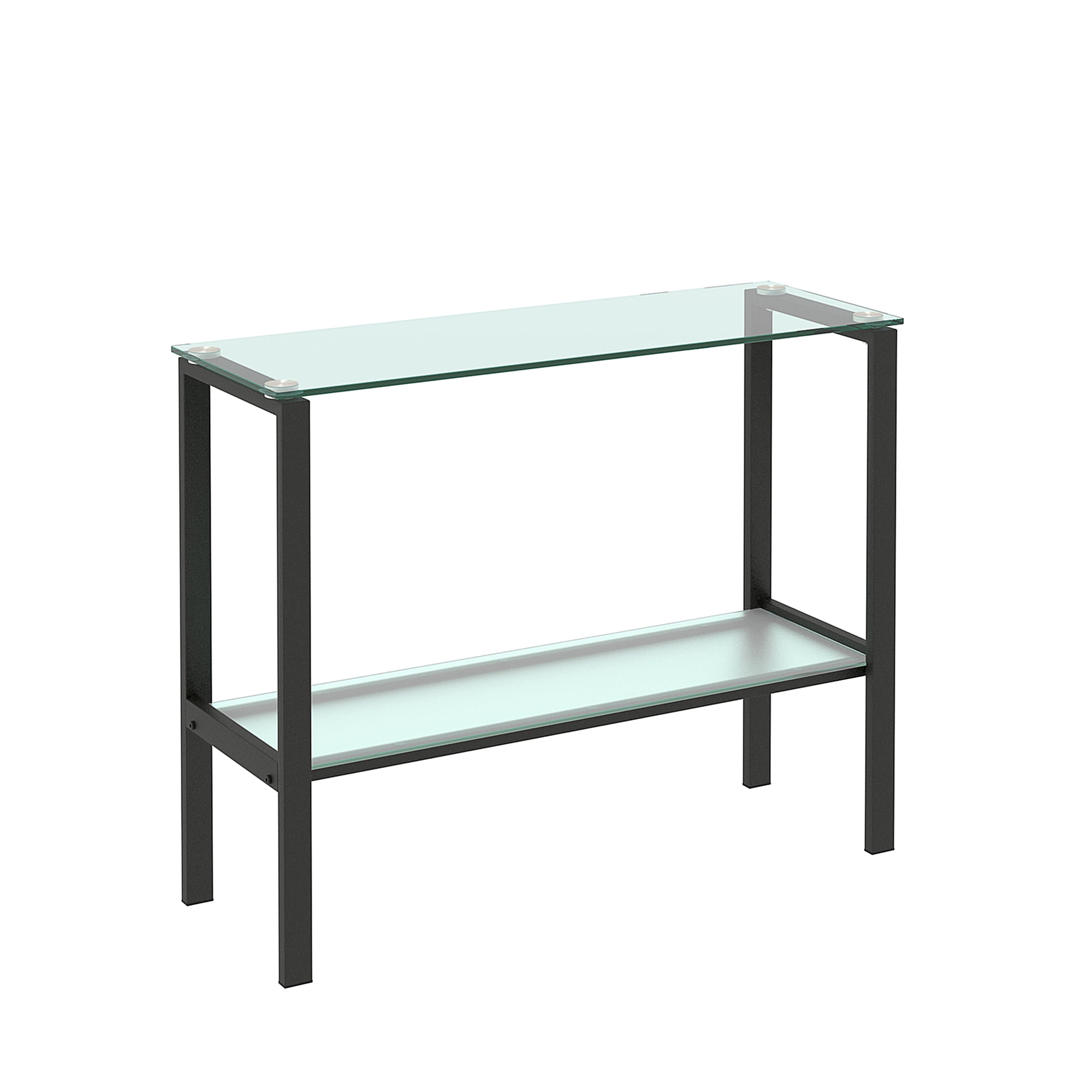 Kepooman Console Table, Double Layer Tempered Glass Rectangular Porch Table, Double Layer Glass Tea Table, Black Kepooman Console Table, Double Layer Tempered Glass Rectangular Porch Table, Double Layer Glass Tea Table, Black