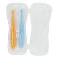 thumbnail image 1 of Juego de 2 cucharas de silicona con punta suave para bebés mayores de 4 meses con caja (amarillas y azules), 1 of 10
