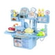 thumbnail image 4 of Nehlobo Nuevo juego de juguetes de cocina para casa de juegos para niños para niños y niñas que cocinan con luz y sonido, mesa de comedor pequeña, mesa de comedor azul, juego de 29 piezas, agua con, 4 of 6