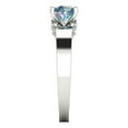thumbnail image 3 of 1.06 ct Round Cut Blue Moissanite Solitaire with Simulated Diamond Accents 18K White Gold Womens Engagement Ring, 3 of 5