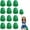 Green+Silver, variant on 12 Pcs Cheerleading poms,pom poms Cheerleading with Finger for Rooters Cheering Squad Team Spirit Sports (Blue Gold)