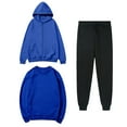 thumbnail image 1 of ZVAVZ Two Piece Outfits for Women Going Out Lady Solid Color Spring Outfits Crewneck Long Sleeve Pullover Lightweight Loose Pants Tracksuit Sweatsuits 2Pcs Sets Womens, 1 of 5