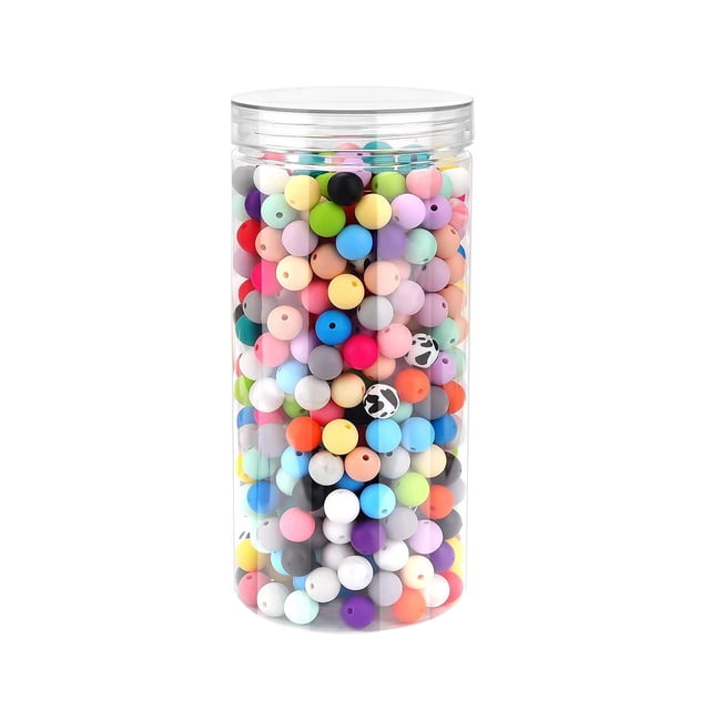 segolike 500Pcs Colorful Rubber Beads Charm Silicone Beads for Macrame Dangles Crafts