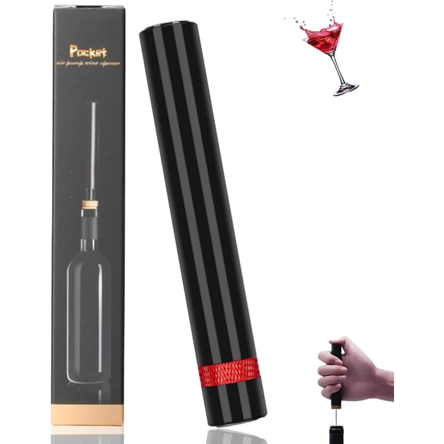 Bottle opener, air pressure wine opener, portable travel mini air pump bottle opener, needle-type wine opener, suitable for home, restaurants, and parties.,Red