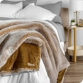 thumbnail image 3 of Bare Home Faux Fur Blanket - 47" x 60" - Ultra Soft Fleece - Throw, Variegated Caramel, 3 of 5
