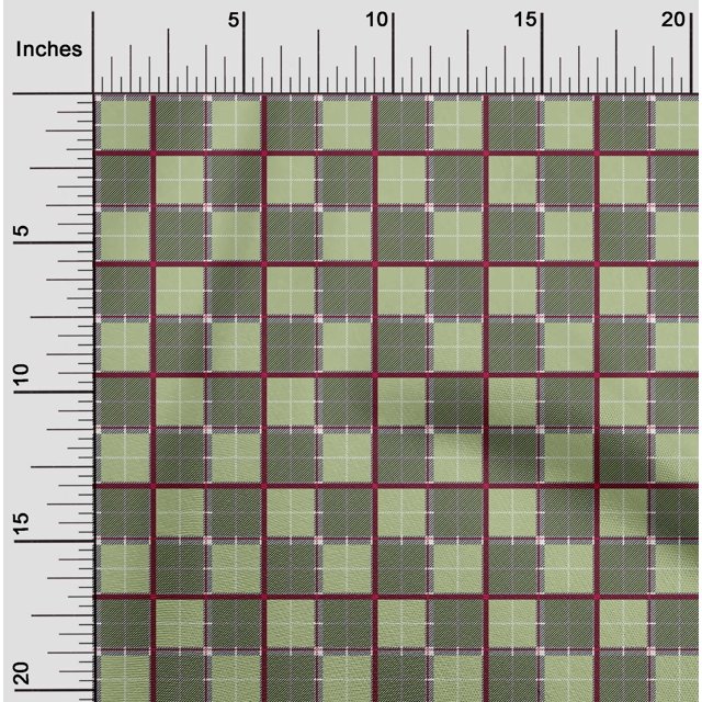 oneOone Georgette Viscose Fabric Tartan Check Decor Fabric Printed BTY 42 Inch Wide