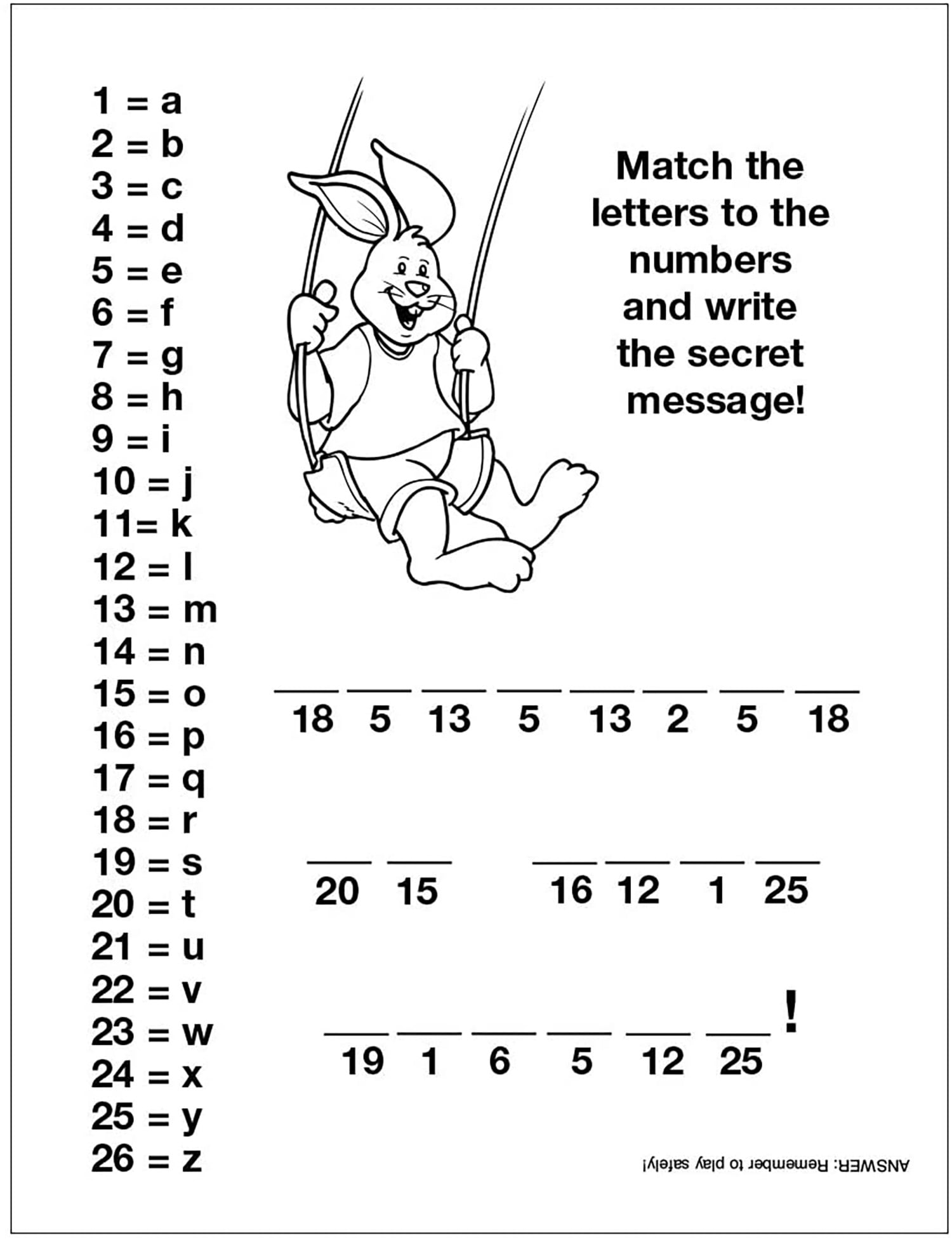 25 Pack - Play It Safe on the Playground Kid's Educational Coloring & Activity Books