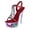 Red, variant on Clear Stiletto Heels for Women Sparkly Open Toe Platform Slingback Sandals Pole Dance High Heeled Glitter Rhinestone Strappy Pumps Shoes Black Size 7.5