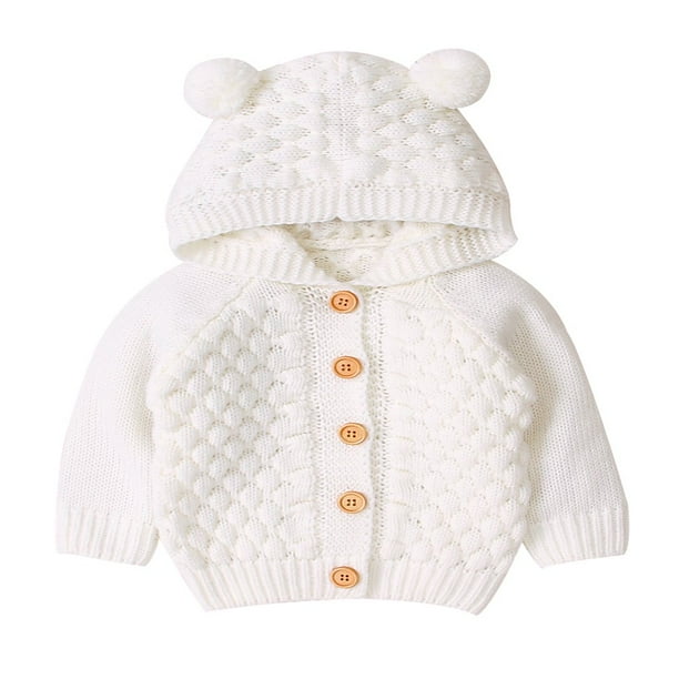 Baby boy white knitted cardigan online