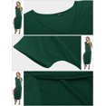 thumbnail image 5 of Matchstick Women Loose Split Maxi Dress Short Sleeve V Neck T-Shirt Long Dress with Pockets S-XXL, 5 of 5