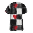 thumbnail image 5 of Blusas médicas de talla grande para mujer, moda, estampado gráfico, para el Día de San Valentín, blusas médicas informales de gran tamaño, manga corta, cuello en V, con bolsillos, 5 of 5