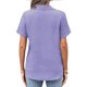 thumbnail image 4 of Conjuntos de trabajo para mujer,Blusa informal de manga corta con estampado para mujer, cuello redondo, tela cómoda, ideal para uso diario y en casa, sopatenor, 4 of 8