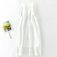 thumbnail image 5 of Dazajoo Cotton Linen Summer Dresses for Women 2025 Vacation Beach Long Dress Half Sleeve Casual Solid Color Flowy Dresses,White,XXL, 5 of 7