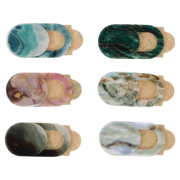 MasteelfCA 6pcs Marble Pattern Dust-Proof Webcam Lens Caps Camera Covers Caps Hoods