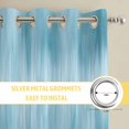 thumbnail image 6 of Teal Blue Kitchen Curtains Window Panels, Modern Abstract Art Ombre Striped Insulated Window Treatment Curtain, Grommet Curtains for Bedroom/Living Room/Bathroom, 2 Piece 42"Wx54"L, 6 of 8