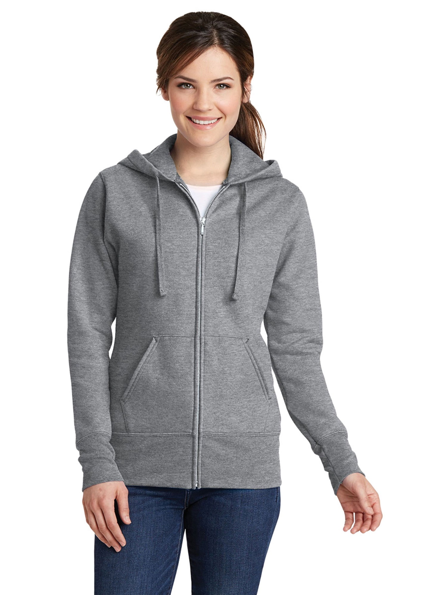 reebok women's core cotton jersey zip front hoodie