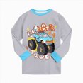 thumbnail image 4 of NOLDARES Toddler Baby Boy Fall Clothes Long Sleeve Crewneck Sweatshirt Top Casual Pants Set Cute Infant Winter Outfits Size:4-5 Y,Grey, 4 of 7