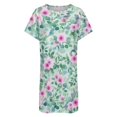 thumbnail image 4 of Floral Watercolor Print Women Nightgown Sleepwear Short Sleeves For Vacations Travels Nightgowns Women's Pajamas, 4 of 7