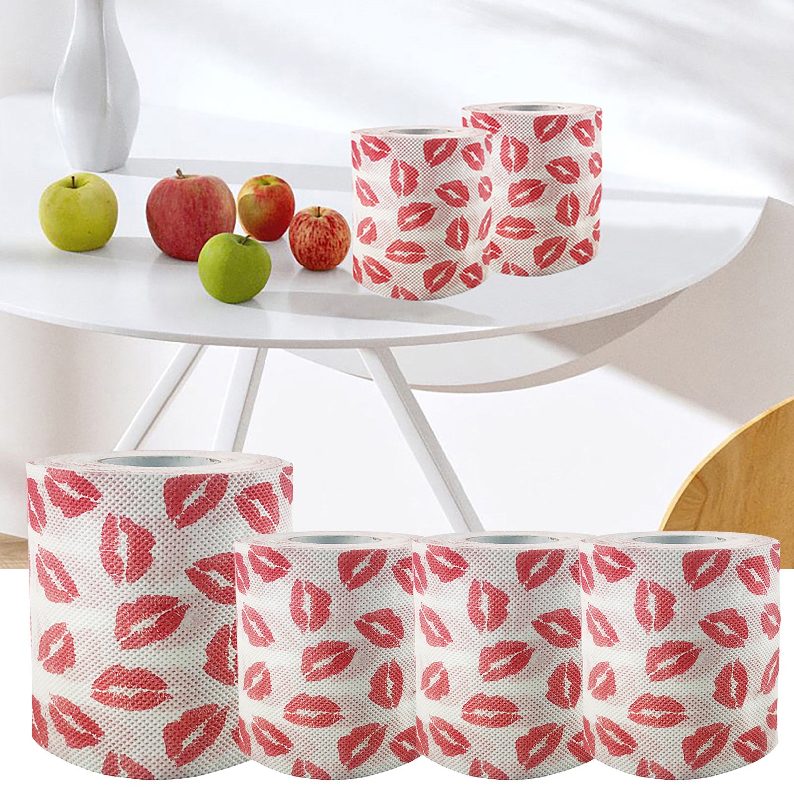 Riluanmi Clearance Fashionable Red Lip Printing Sanitary Roll Paper ...