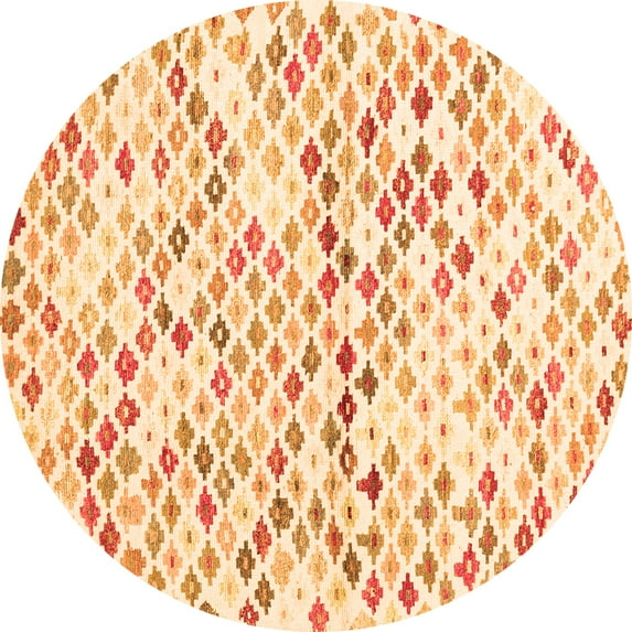 Ahgly Company Indoor Round Southwestern Orange Country Area Rugs, 5' Round
