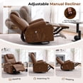 thumbnail image 5 of JMYMRY Recliner Chair with Heat and Massage, PU Leather, Adjustable Angle, Cup Holder, Side Pocket and USB Charge Port for Living Room, Brown, 5 of 9