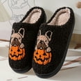 thumbnail image 2 of Halloween Slippers for Women Men Cute House Bedroom Slip on Shoes Memory Foam Indoor Outdoor Couple Slippers Gifts, 2 of 5