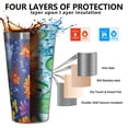 thumbnail image 3 of 16oz Tumblers Pioneer Flower Floral Print Pattern Stainless Steel Vacuum Insulated Double Wall Travel Tumbler Cups Mug with Lid and Straw,Cleaning Brush for Coffee,Tea, 3 of 4