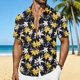 thumbnail image 1 of Ceisia Men's Tropical Floral Print Short Sleeve Button Down Hawaiian Shirt for Beach Vacation Yellow M Gifts, 1 of 7