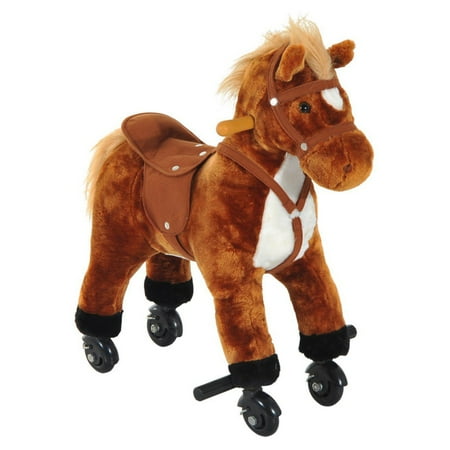 - Qaba Plush Walking Horse Toy with Wheels and Sound