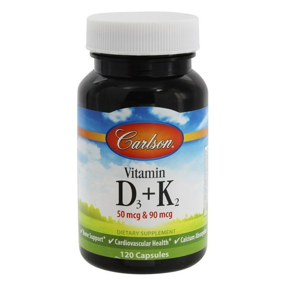 Carlson Labs - Vitamin D3   K2 - 120 Capsules
