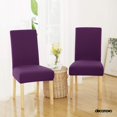 thumbnail image 2 of Deconovo Decorativo Sólido Fundas de silla, Extraíble White Chair Slipcover Jacquard Dots Comedor Fundas de silla, Juego of 2, Purple, 2 of 7