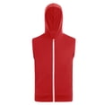 thumbnail image 5 of vastwit Men's Athletic Hoodies Zip Up Gym T-Shirt Bodybuilding Sleeveless Muscles Tees Workout Hooded Red L, 5 of 7