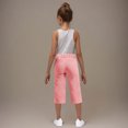 thumbnail image 5 of Fengactive Little Girls Straight Leg Dress Capri Pants High Waisted Office Work Pants Capris for Girls with Pockets, 5 of 9