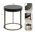 thumbnail image 3 of Kate and Laurel Rovin Modern Round Side Table, 16 x 16 x 18, Black and Bronze, Wooden Short Living Room End Table for Small Spaces and Bedroom Home Decor, 3 of 8