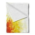 thumbnail image 2 of Leaves Soft Flannel Fleece Throw Blanket, 2 Different Fall Tree in Distinctive Color in Watercolors Design Woodland Boho, Cozy Plush for Indoor and Outdoor Use, 50" x 70", Yellow Orange, by Ambesonne, 2 of 5