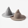 thumbnail image 2 of Halloween Witch Hat Women Black Cute Knitted Costume Wool Cosplay Party Girl Wide Brim Foldable Pointed Daily Accessory, 2 of 4