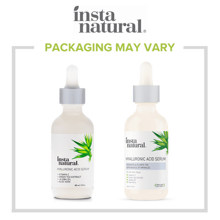 InstaNatural Hyaluronic Acid Serum, Anti Aging Hydrating Wrinkle Serum, 2 oz
