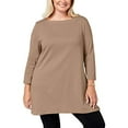 thumbnail image 4 of Karen Scott Tunique Basique pour Femmes T-Shirt Marron 1X, 4 of 5