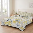 thumbnail image 2 of King Quilt Set 96''x106'', Yellow Blue Spring Floral Lightweight Bedspread Coverlet Set with 2 Pillow Shams, Summer Botanical Farmhouse Breathable All Season Quilt Bedding for Bedroom/Guest Room, 2 of 9
