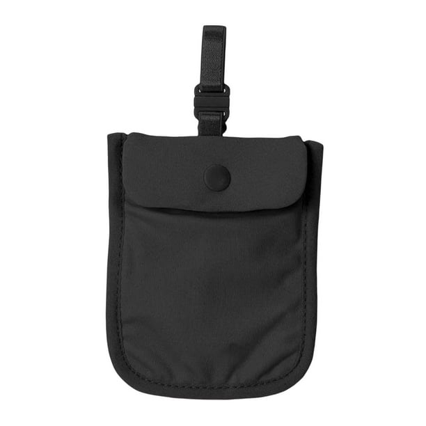 Small hide Washable bra Pouch card washable Bag Pocket Elastic Strap  Lightweight Credit Cards Adjustable for mom Travel Black