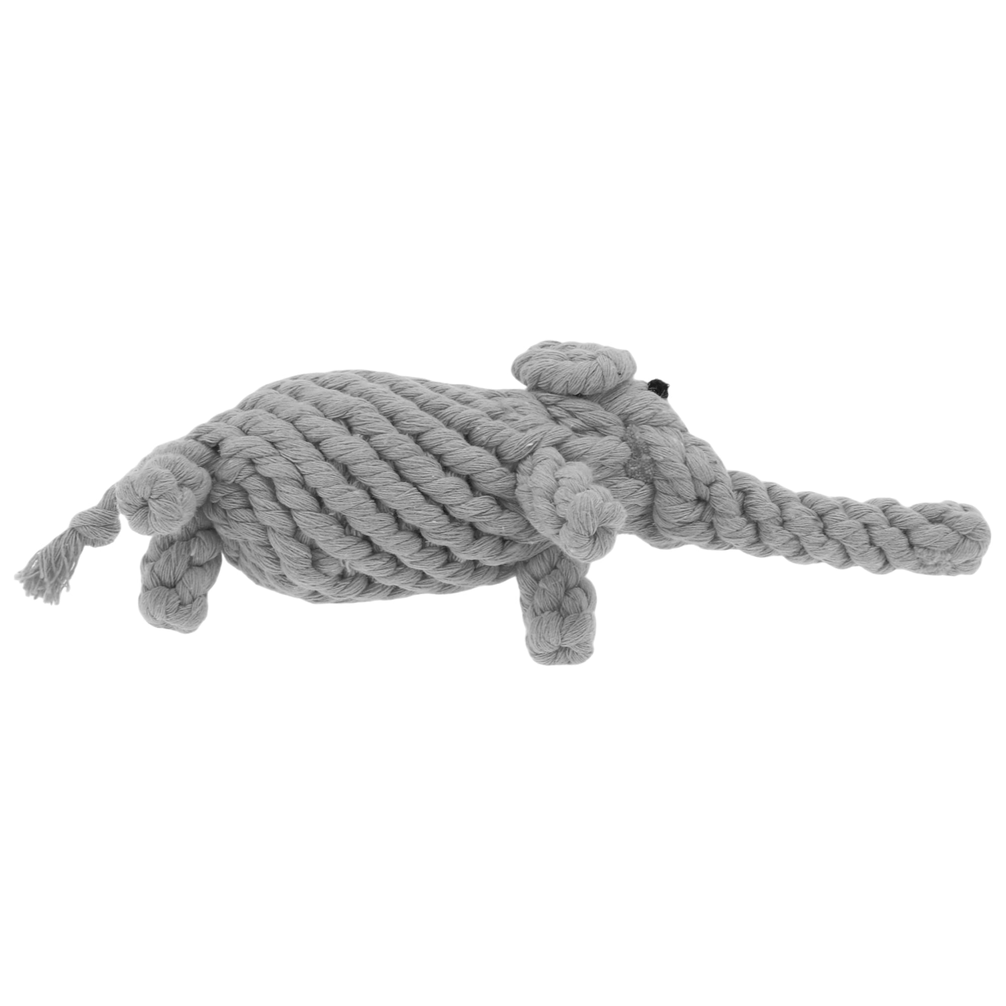 Unique Bargains Puppy Teethings Chewer Bear Shape Dog Chew Rope Braided Cotton Teeth Cleaning Rope Assorted Color Elephant Shape Gray 2 Pcs