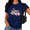 Navy Blue, variant on Cozymy Women's White Feeling Lucky T-Shirts Retro Y2K Casino Dice and Cards Print Short Sleeve Tops