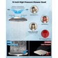 thumbnail image 4 of Hibbent Self-Cleaning Shower Head, 10'' High Pressure Rain Shower Head, Showerhead Combo/Handheld Shower Head, 16'' Adjustable Arc Shower Extension Arm, 71'' Hose, Showerhead Holder, Brushed Nickel, 4 of 8