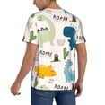 thumbnail image 2 of Zufioo Childish Dinosaur Print Men's Baseball Short Sleeve, Moisture Wicking Button-Down Hip Hop Tee-4X-Large, 2 of 7