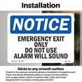 thumbnail image 3 of Emergency Exit Only Do Not Use Alarm Will Sound OSHA Notice Vinyl Decal Label 5 Inch x 3.5 Inch - 5 Pack, 3 of 6