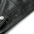 thumbnail image 7 of Maoxin Mens Leather Jacket Men Zipper Pocket Artificial Leather Clothing Long Sleeves No Hat Fall And Winter Loose Coat Leather Jackets for Men Black 3XL, 7 of 7