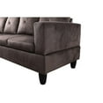 thumbnail image 3 of Starhome L Shaped Chocolate Couch with Ottoman(Pillows Included) Microfiber, 3 of 6