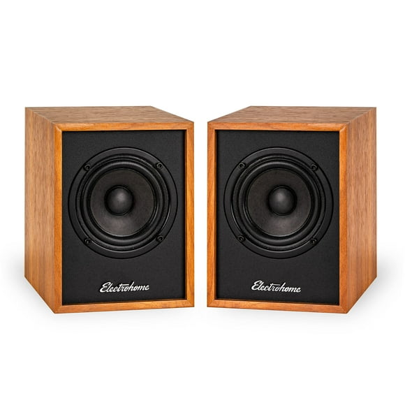 Electrohome Huntley - Altavoces de estantería alimentadas con amplificador integrado y controladores de 3 pulgadas para tocadiscos, TV, PC y transmisión de música inalámbrica con Bluetooth 5, RCA y